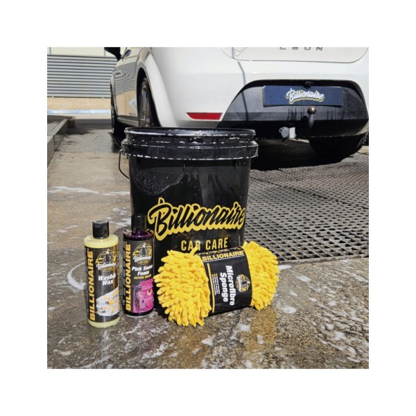 Cubo de Lavado de Coche 20 litros Billionaire Bucket Black Ideal para Limpieza de Vehículo Exterior a Mano Color Negro